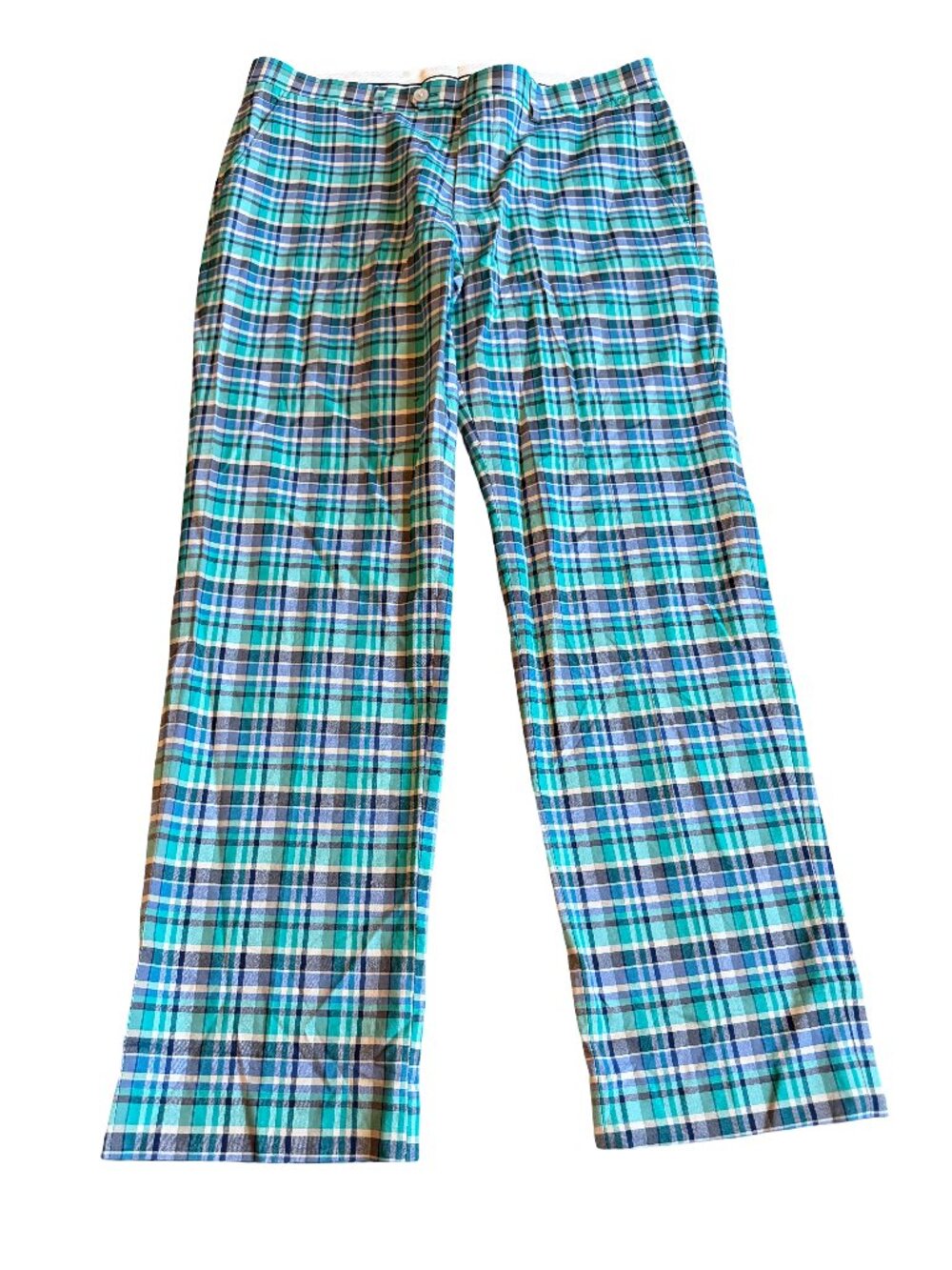 Lauren Ralph Lauren Plaid Pants Blue Golf Casual Preppy Size 34 x 30 Men's